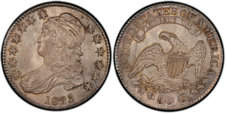 1825 Capped Bust Half Dollar. O-105. MS-66 (PCGS).